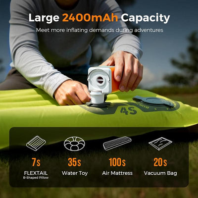 Lumaro AirRush Pro — Rechargeable Mini Air Pump with LED Light | Fast Inflate & Deflate